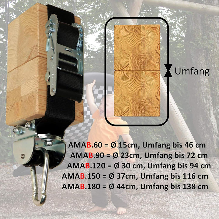 Flexible Bandschelle bis Ø23 cm oder 70 cm Umfang mit MARATHON Rollengelenk 72 cm, 72 cm