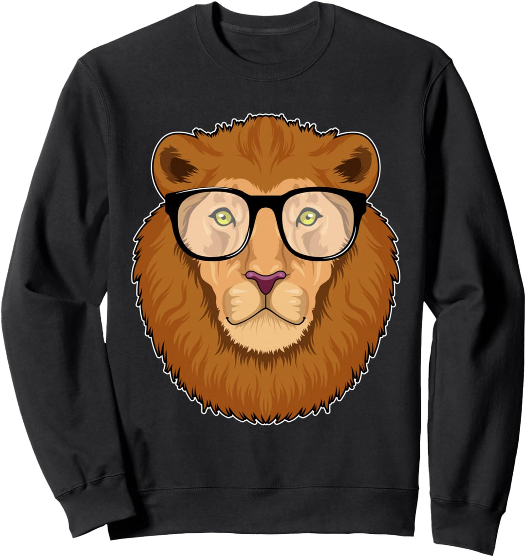 Löwe Nerd Brille Sweatshirt