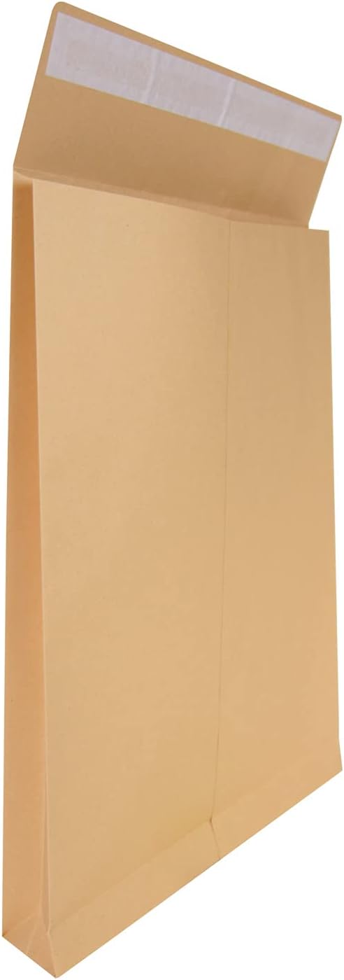 Idena 10252 - Versandtaschen DIN B4, 100 Stück haftklebend, Faltentaschen mit 4 cm Bodenfalte, Umsch