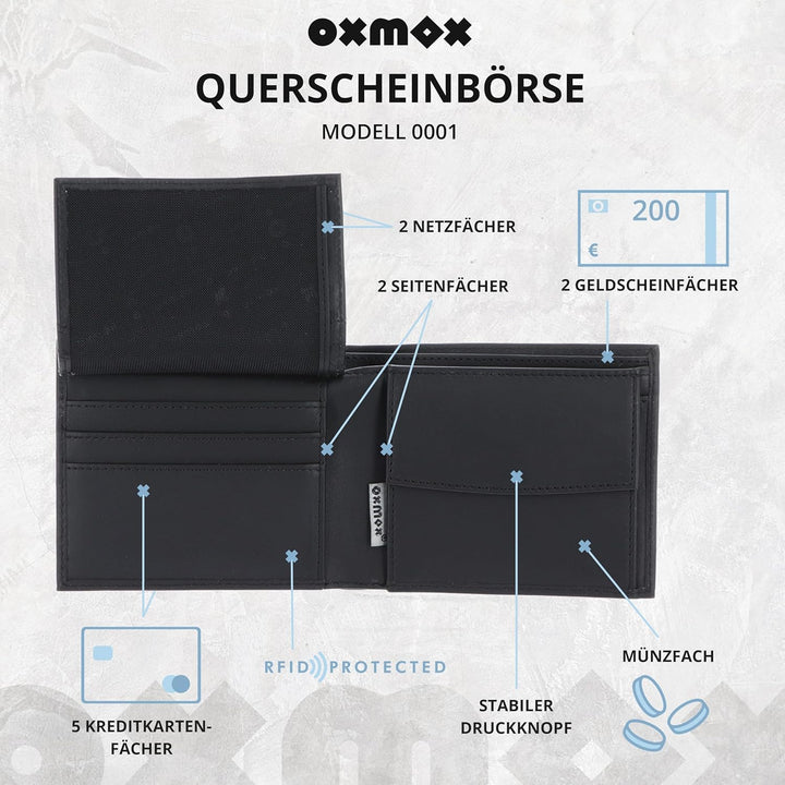 Oxmox Leather - Querscheinbörse 6cc 12 cm RFID Jumping Jack