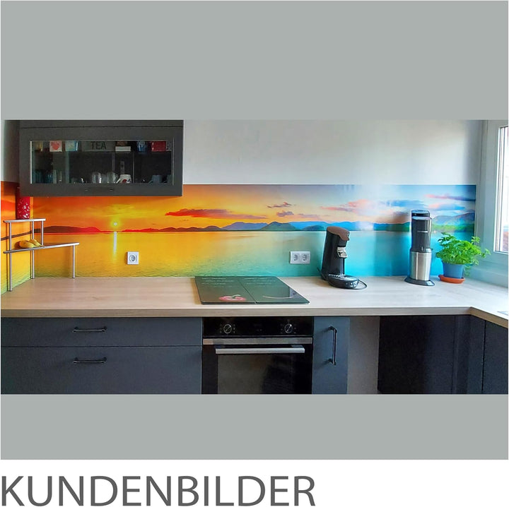 StickerProfis Küchenrückwand selbstklebend Glasoptik - Sundowner - 1.8mm, Versteift, alle Untergründ