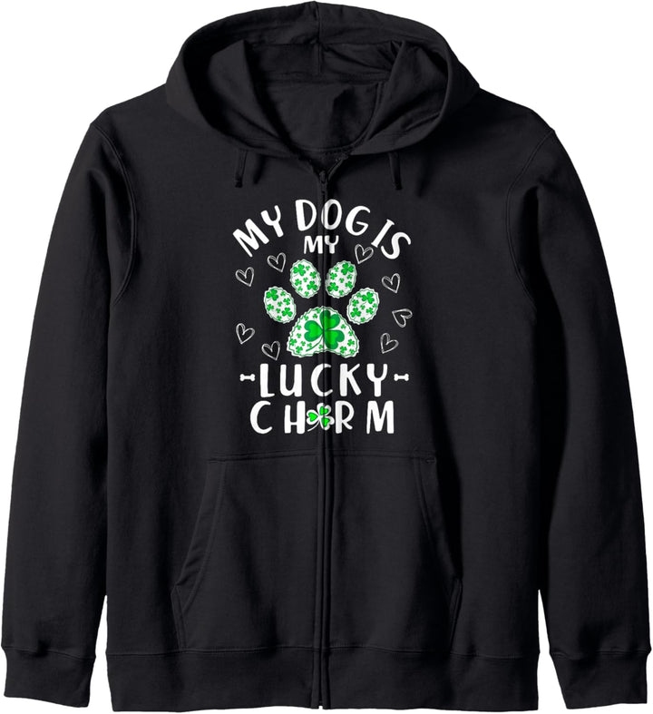 Mein Hund ist mein Glücksbringer Shamrock Shirt St Kapuzenjacke