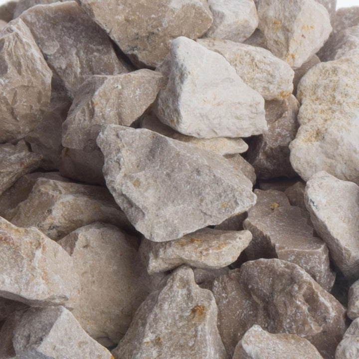 Schicker Mineral Kalk Ziersplitt beige 25 kg, Kalksplitt Yellow Sun, Deutscher Naturstein, farbecht,