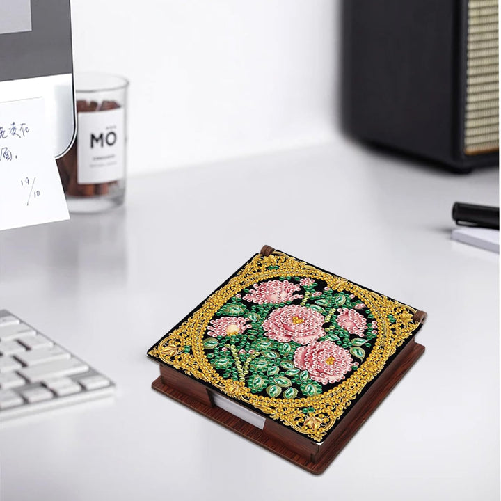 JISHSHAY Diamond Painting Zettelbox Blumen Diamant Painting Zettel Box Diamantmalerei Notizzettelbox