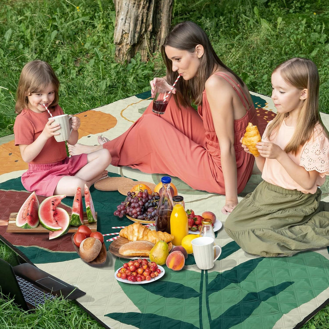 Kinder Picknickdecke Wasserdicht Faltbar, 200x200cm Tragbare Strandmatte Tier Maschine Waschbar, Gro