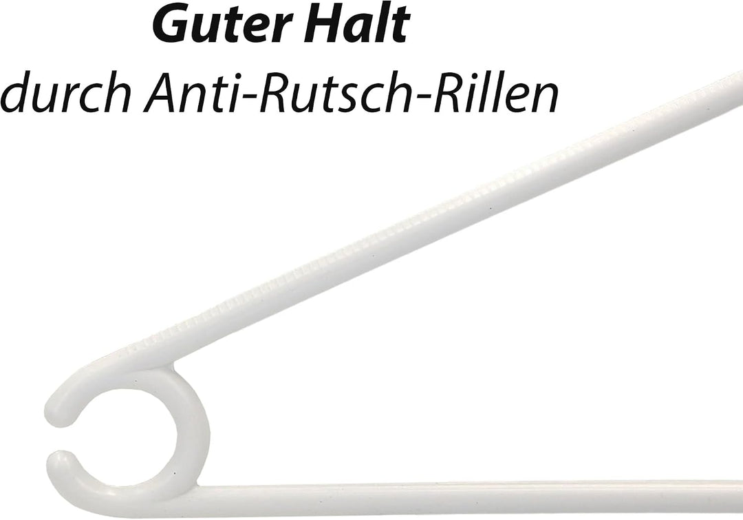 30 x Kleiderbügel weiss Plastik VonBueren | mit 360° Drehhaken | platzsparend | 100% Recyclingkunsts