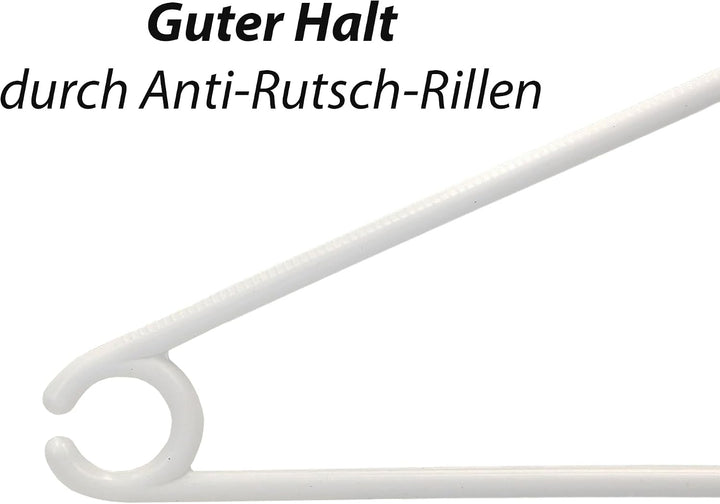 30 x Kleiderbügel weiss Plastik VonBueren | mit 360° Drehhaken | platzsparend | 100% Recyclingkunsts