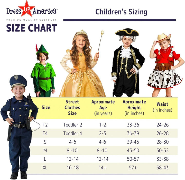 Dress Up America Kleines Mädchen Graziöses Ballerina-Kostüm Grösse 4-6 Jahre (Taille: 71-76 Höhe: 99