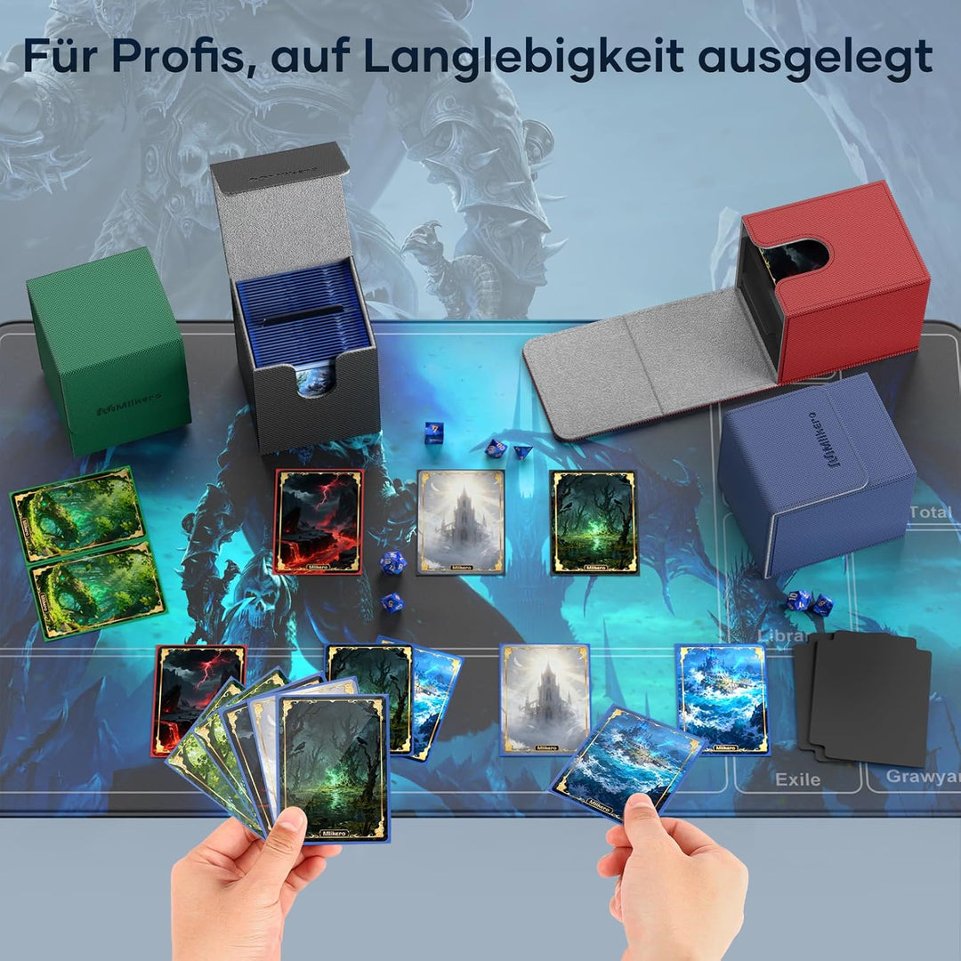 Mlikero Premium Sammelkarten Box für MTG Karten, grosse Deckbox für über 100 TCG Karten, Magnetisch
