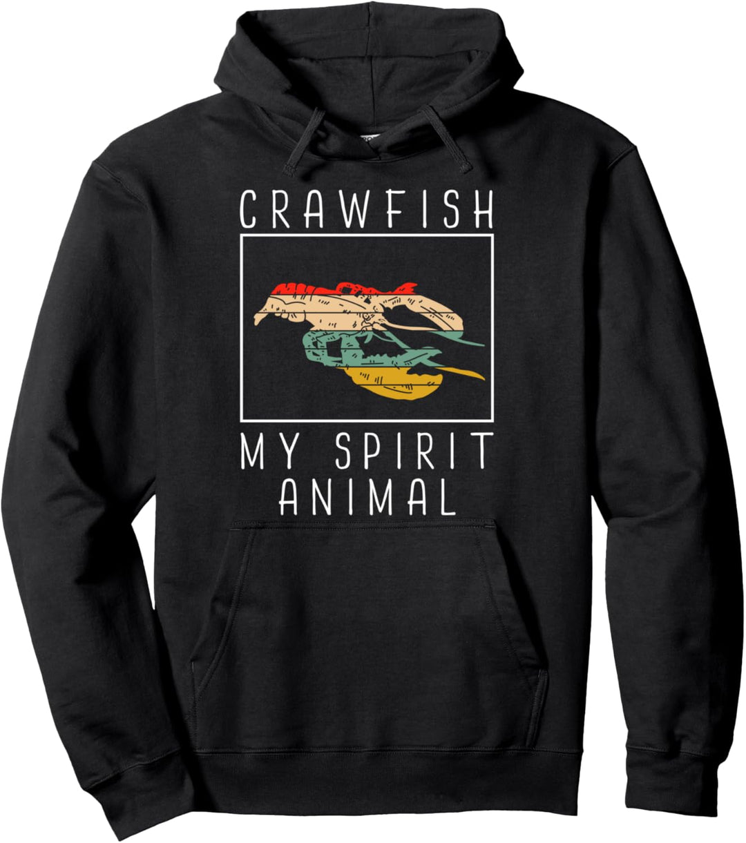 Crawfish Geist Tier Vintage Sonnenuntergang Cajun Meeresfrüc Pullover Hoodie