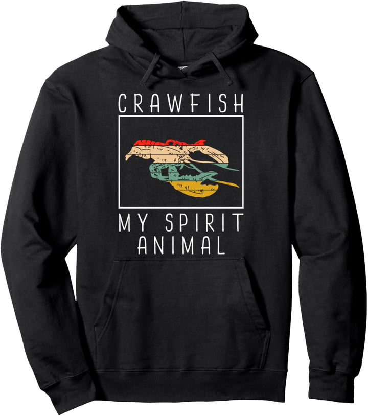 Crawfish Geist Tier Vintage Sonnenuntergang Cajun Meeresfrüc Pullover Hoodie