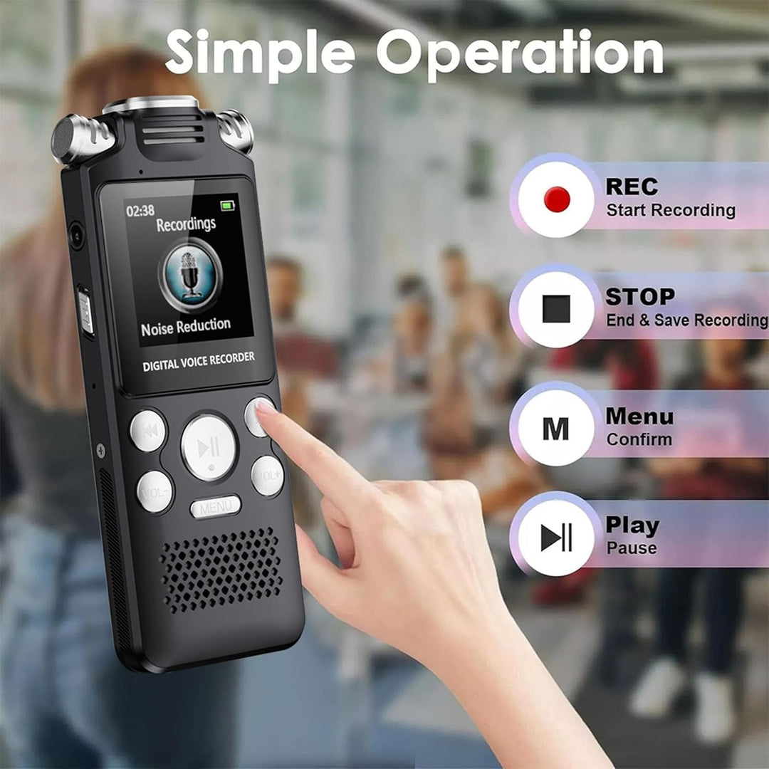 Digitaler Diktiergerät, AI-Rauschunterdrückung, Klare, 256 GB Speicher, MP3-Player, mit Automatische