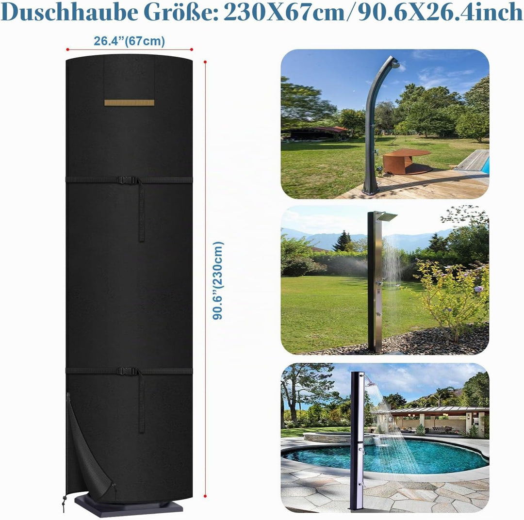 VANSHEIM Gartendusche Abdeckhaube Solardusche Schutzhülle für Solardusche Winterfest Abdeckplane Sol