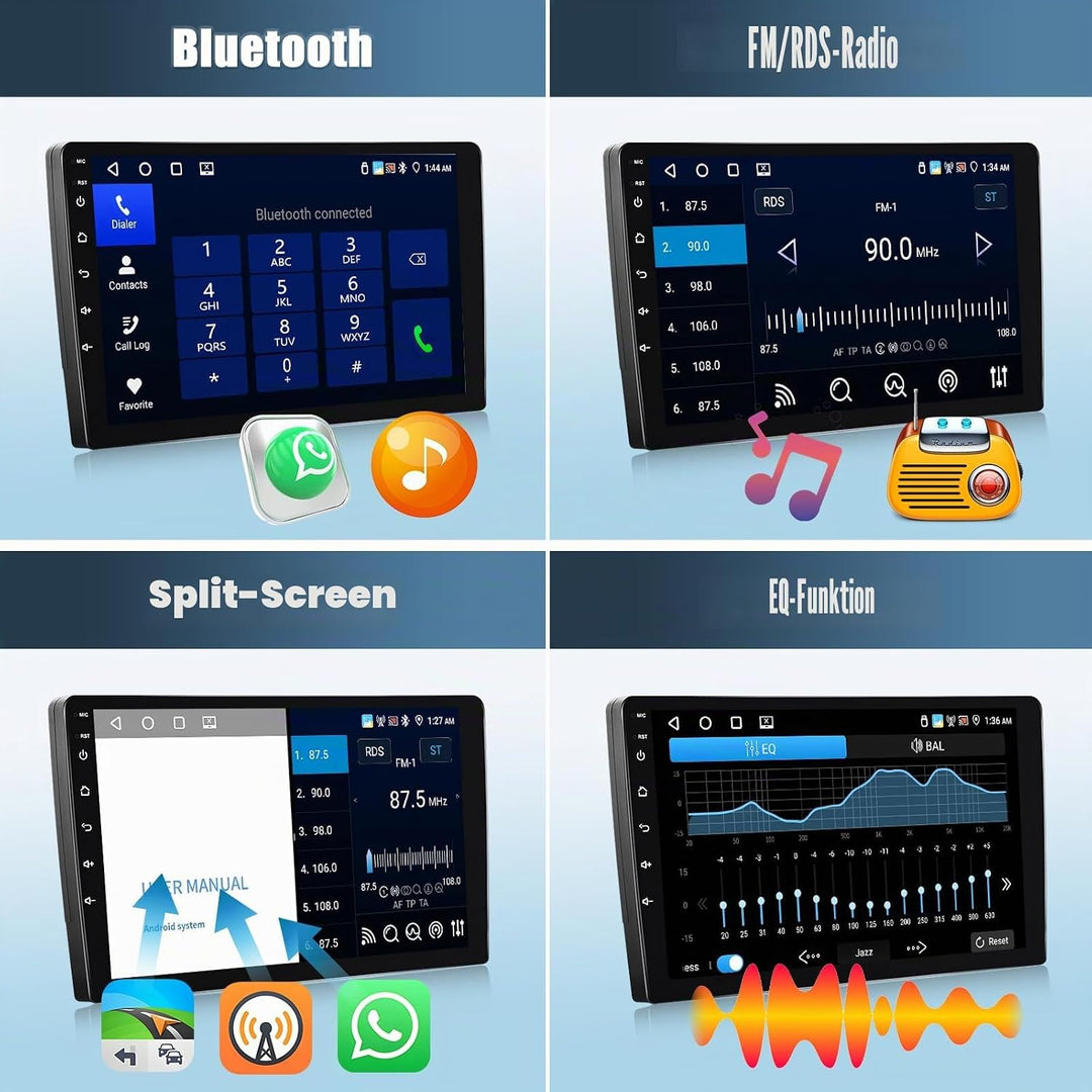 CAMECHO 2+64G Android 15 Autoradio 10 Zoll für Suzuki Swift 2005-2010 mit Wireless Carplay Android A