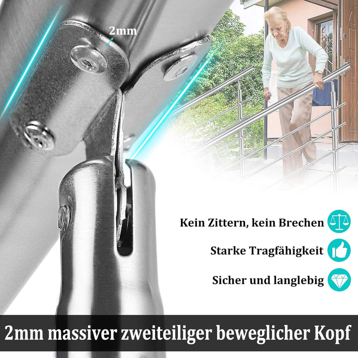 Edelstahl Handlauf Geländer Treppengeländer Innen und Aussen, Edelstahlgeländer Aussengeländer mit 3