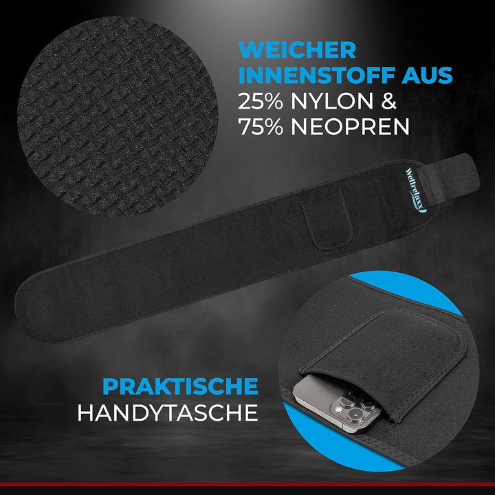 Bauchweggürtel Damen mit stark haftendem Klettverschluss - Schwitzgürtel bis 115cm - Waist Trainer D