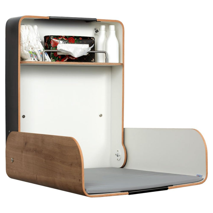 Wickeltisch Pamplona Eiche/Timkid Kawaform midi- klappbar als Wandwickeltisch, Formholz, Eiche, inkl
