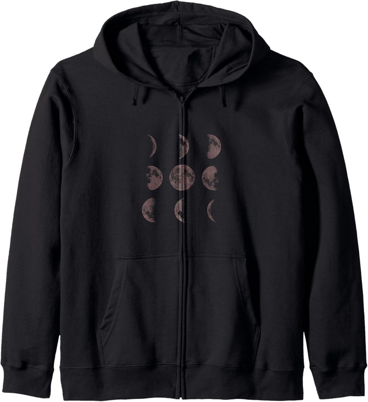 Trendy Moon Phase Panel Kapuzenjacke