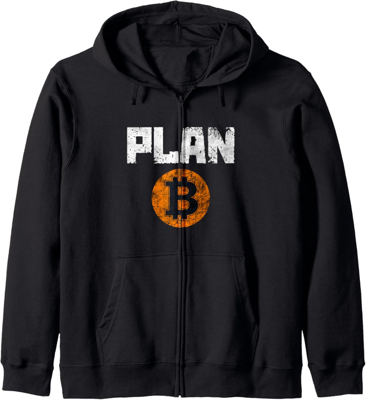 Cooles Vintage Bitcoin Outfit Cryptocurrency Plan B Grafik Kapuzenjacke