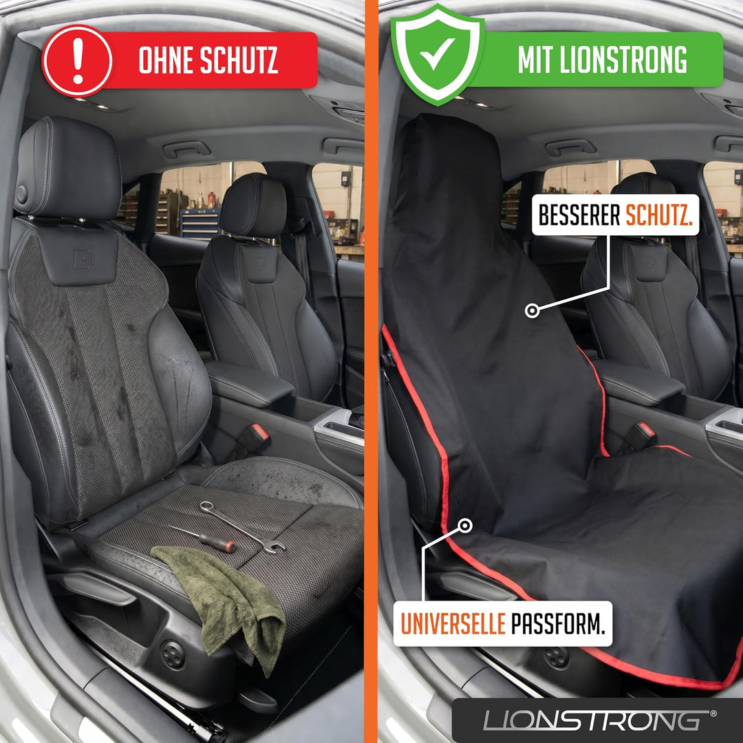 LIONSTRONG® Autositzschoner Vordersitz universell kompatibel [WASSERDICHT] - Autositzbezüge Vordersi