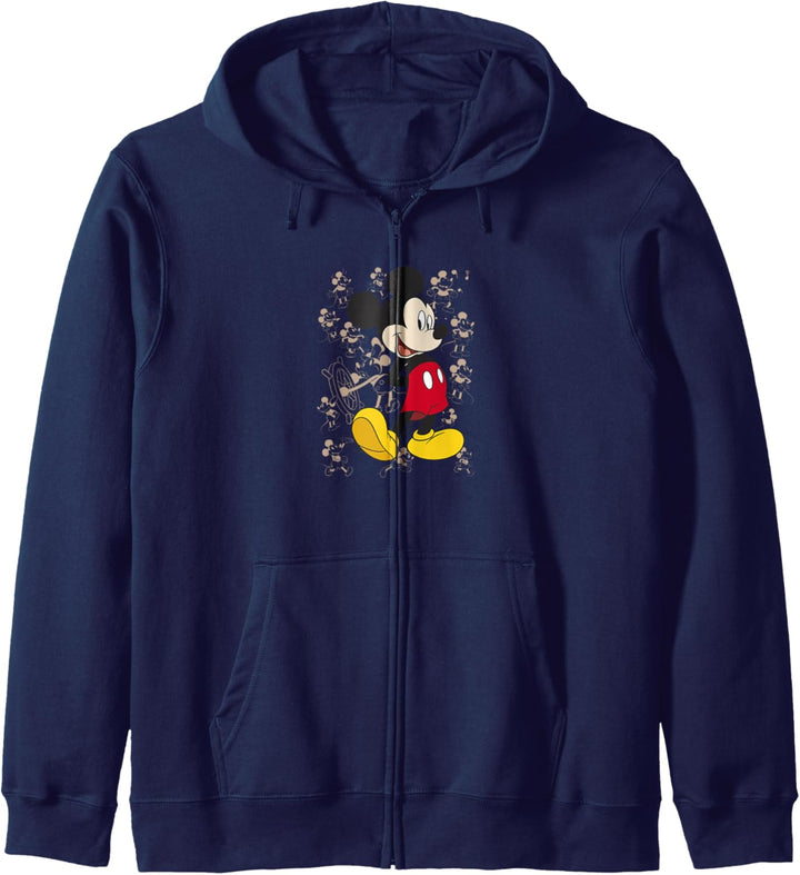 Disney Mickey Mouse Retro Sketches From The Past Background Kapuzenjacke