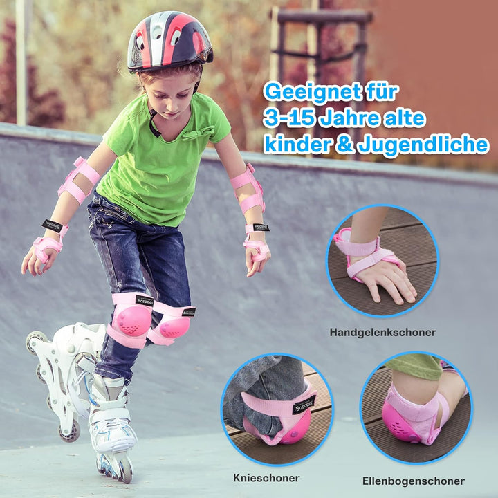 Knieschoner für Kinder, Ellenbogenschützer, Schutzausrüstung, Set für Rollschuhe, Radfahren, BMX, Sk