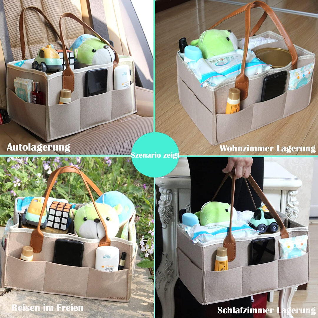 Baby Windel Caddy Organizer Korb tragbar Storage Bin gross Kindergarten Tasche mit Wechselbaren Fäch