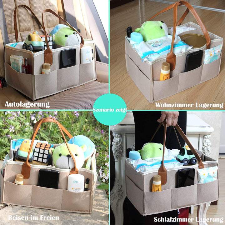 Baby Windel Caddy Organizer Korb tragbar Storage Bin gross Kindergarten Tasche mit Wechselbaren Fäch