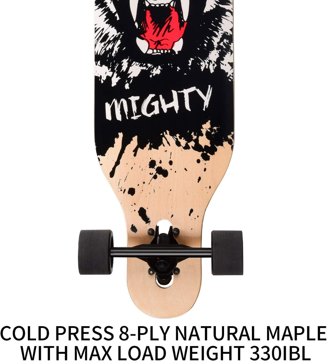 PINESKY 41 Inch Longboard Skateboard 8 Ply Natural Maple Complete Skateboard Cruiser for Cruising, C