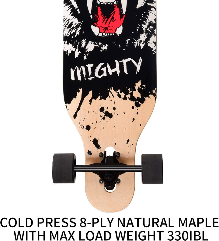 PINESKY 41 Inch Longboard Skateboard 8 Ply Natural Maple Complete Skateboard Cruiser for Cruising, C