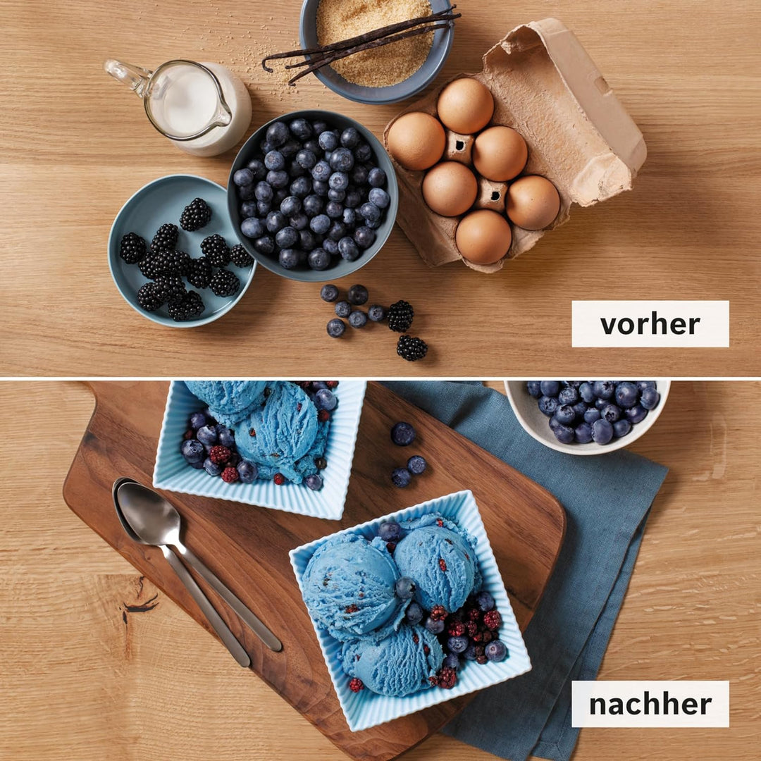 Bosch Eisbereiter MUZS2EB, 550ml, selbstgemachtes Eis, Sorbet und Frozen Yoghurt, weiss, Spritzschut