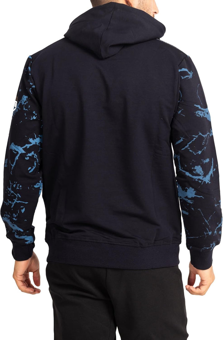 Subliminal Mode Herren-Kapuzen-Sweatshirt, langärmlig, zweifarbig, mit Tasche, lässiger Stil, Basic,