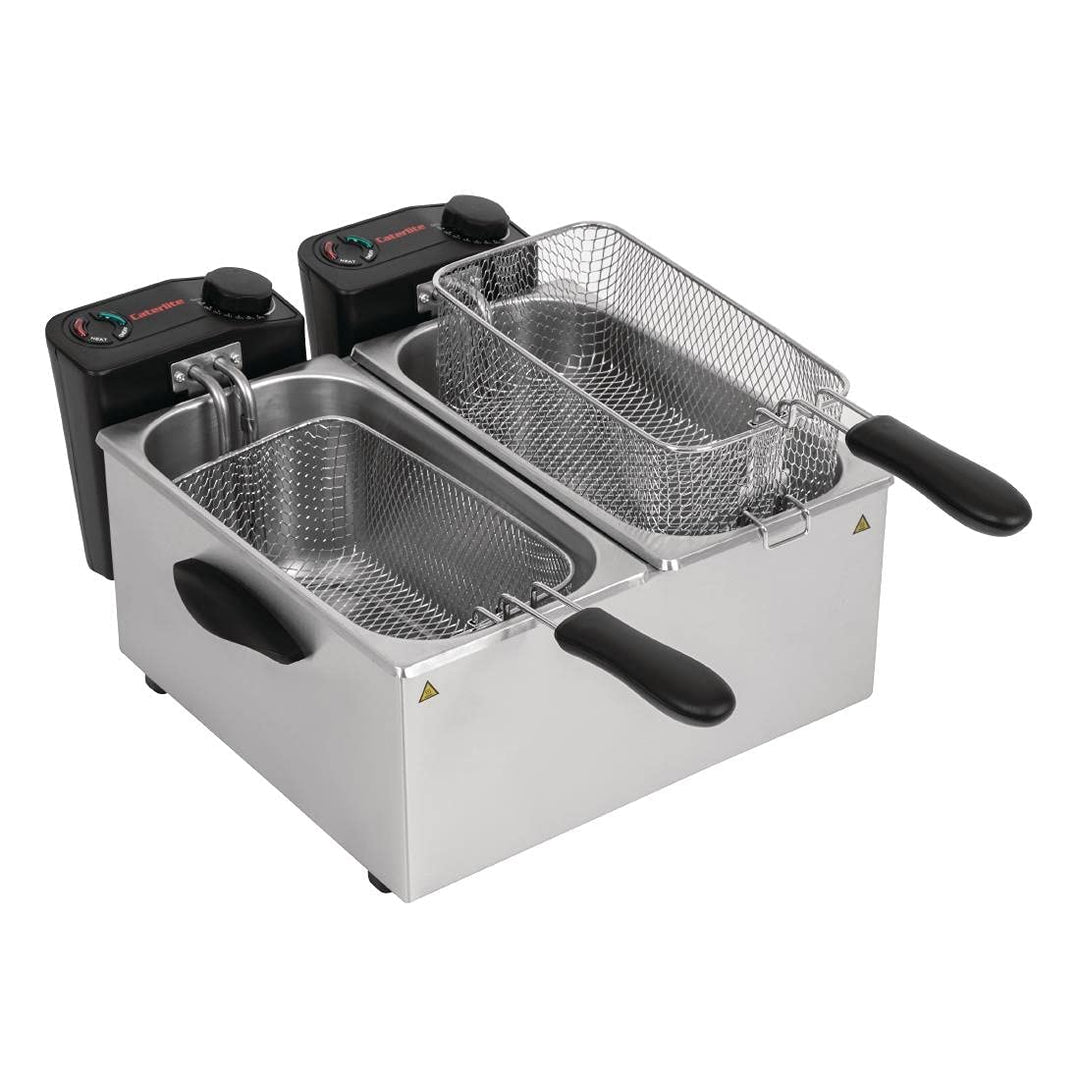 Caterlite GG199 leichte Fritteuse, 2 x 3,5 l, 24 x 41,5 x 42,9 cm