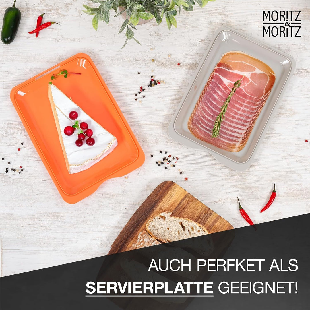 Moritz &amp; Moritz 8er Set Aufschnittbox stapelbar - Frischhaltedosen mit Deckel zur Aufbewahrung von W