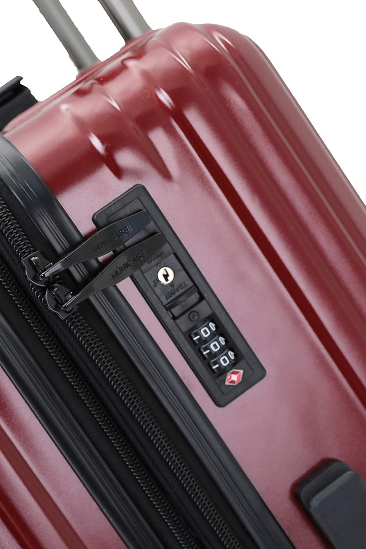 M816 TSA-Schloss Koffer Reisekoffer Trolley Kofferset Hardschale Boardcase (Weinrot, Mittler Koffer)