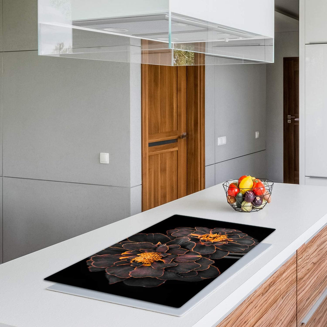 TMK | Herdabdeckplatte 90x52 cm Glas Ceranfeldabdeckung Induktion Herdschutz Spritzschutz Glasplatte
