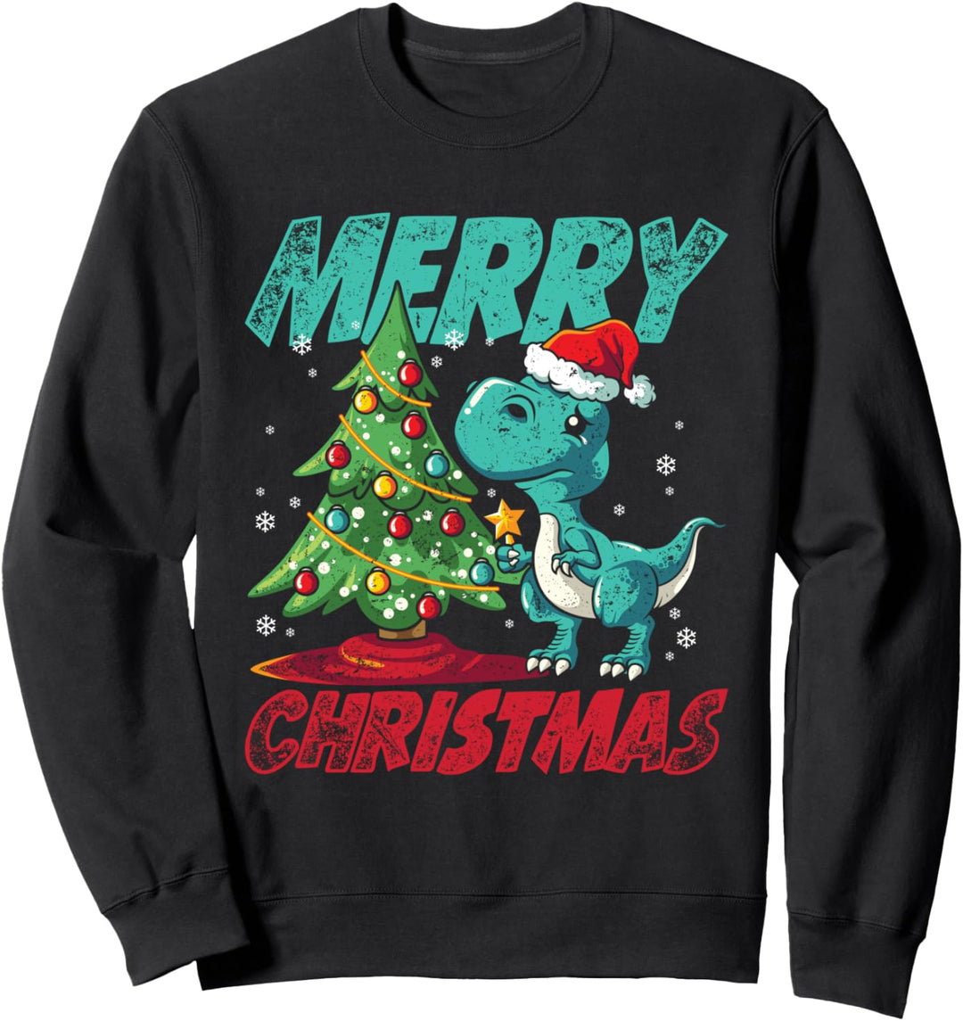 Weihnachten Dinosaurier Familien Pajama Geschenk T Rex Sweatshirt