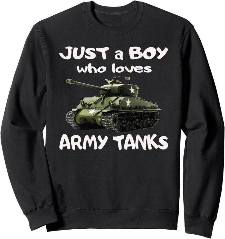 Junge der Panzer liebt Amerikanischer M4 Sherman Panzer Sweatshirt