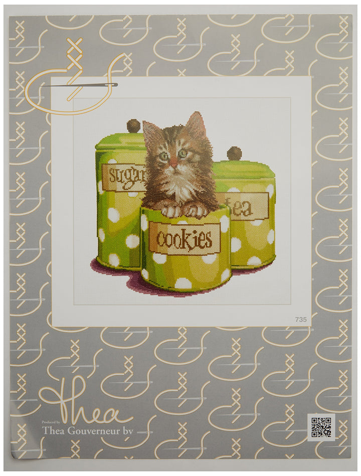 Thea Gouverneur - Kreuzstich-Set - Cookie-Zei - Aida - 16 Count - Für Erwachsene - 735A 31x30cm Cook