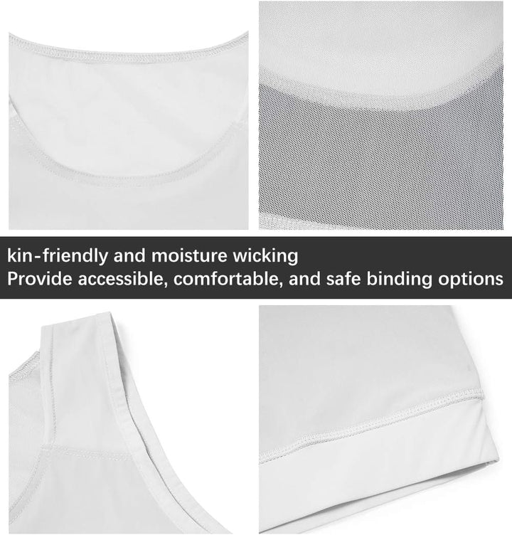 Idtswch Brustbinder für Transgender Brustbinder Half Ftm Binder Brust Kompressions-BH M Weiss, M Wei