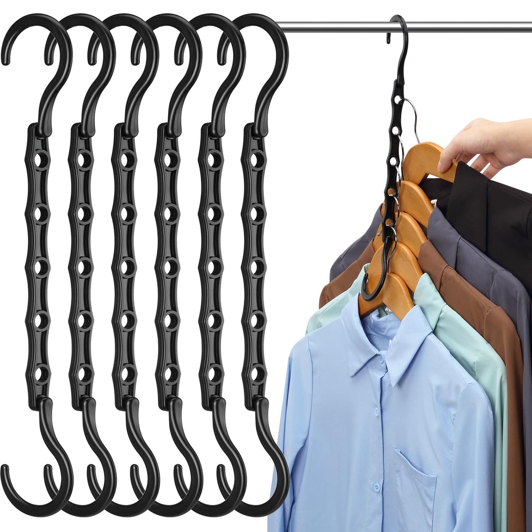Eupako 20 Stück kleiderbügel platzsparend, Schwarz Magischer kleiderschrank Organizer, Kleidung Idea
