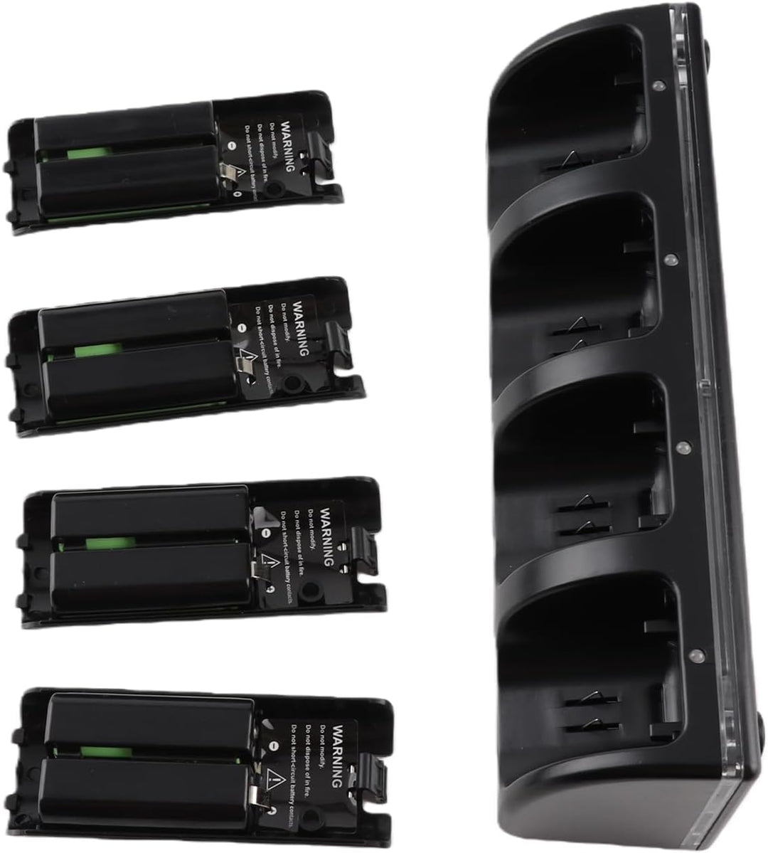 Fernbedienungs-Ladegerät, 4-in-1-Ladestation mit 4 Wiederaufladbaren 2800-mAh-Batterien, mit LED-Anz