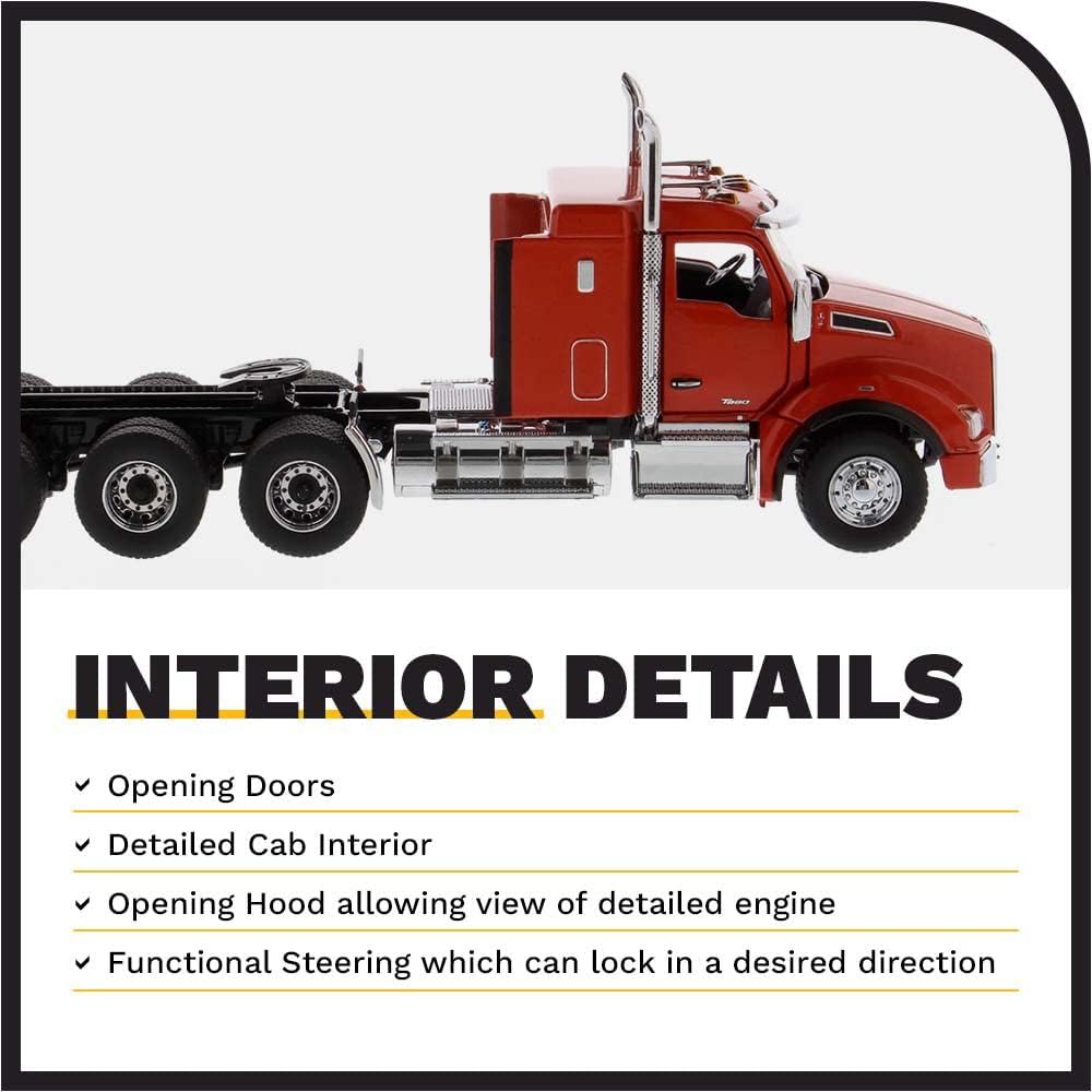 Diecast Masters Kenworth T880 SBFA Pusher-Axle Tandem Tractor - Red