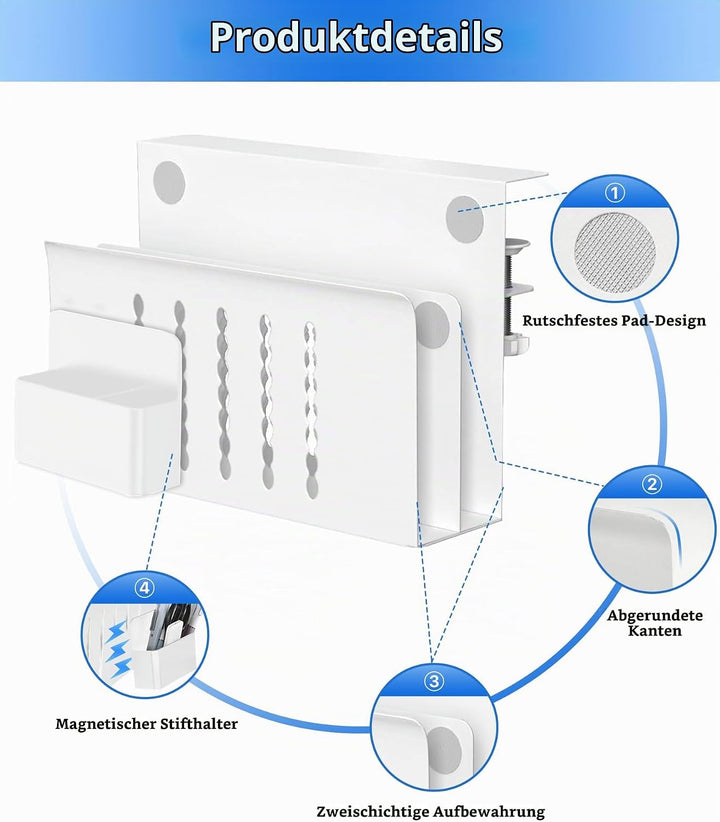 Schreibtisch Seitenaufbewahrung, Doppelschichtiger Desk Side Storage Mit Magnetischer Stifthalter Ke