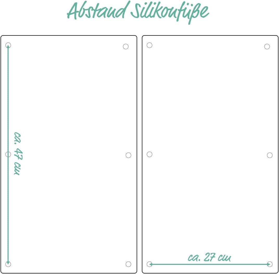 Zeller 26300 Herdabdeck-/Schneideplatten-Set "Kräuter", 2-tlg., Glas, ca. 30 x 52 cm 30x52x1 cm Kräu
