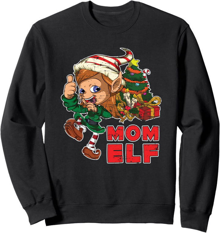 Mama Elfe Christmas Pajama Geschenk Weihnachtselfe Sweatshirt