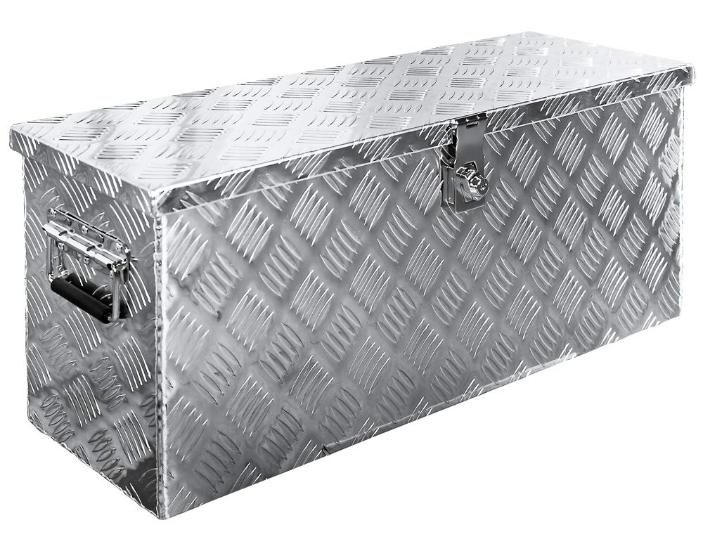 Trucky Truckbox, Deichselbox Aluminium, Anhängerbox 15 Grössen, Werkzeugkiste mit Schloss und Schlüs