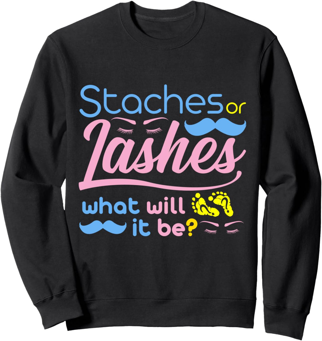 Geschlecht decken Party - staches Oder Lashes Was wird es se Sweatshirt