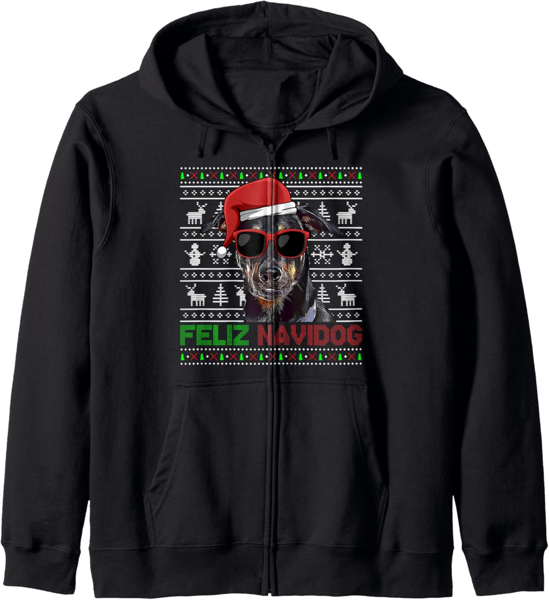 Beauceron Dog Feliz Navidog Lustige Weihnachten Kapuzenjacke