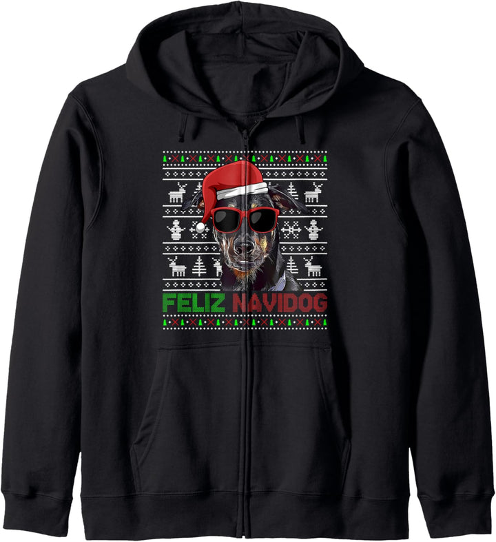 Beauceron Dog Feliz Navidog Lustige Weihnachten Kapuzenjacke